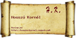 Hosszú Kornél névjegykártya