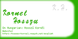 kornel hosszu business card