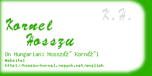 kornel hosszu business card